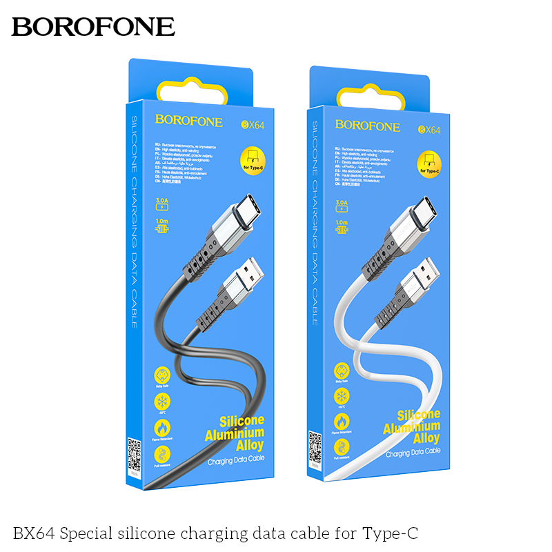 BX64 Cáp dữ liệu sạc silicon đặc biệt cho Type-C
