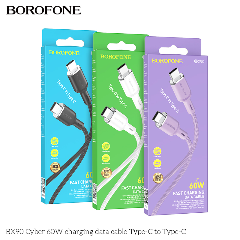 Cáp dữ liệu sạc BX90 Cyber 60W Type-C sang Type-C
